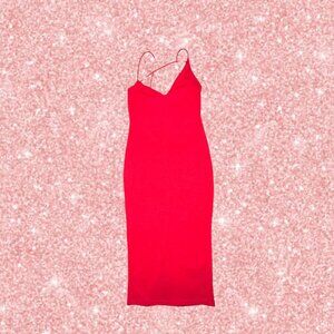 BOOHOO Night Red Bodycon Dress